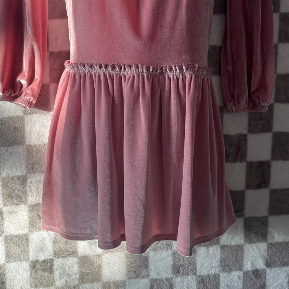 Tucker + Tate Kids Blush Velvet Long Sleeve Dress size 7
